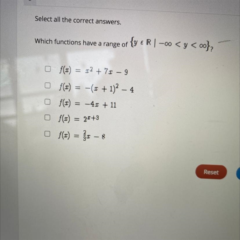 Which functions have a range of ..-example-1