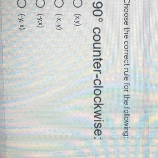 PLEASE HELP ITS MATH ASSAP chose the correct rule for the following . 90° counter-example-1