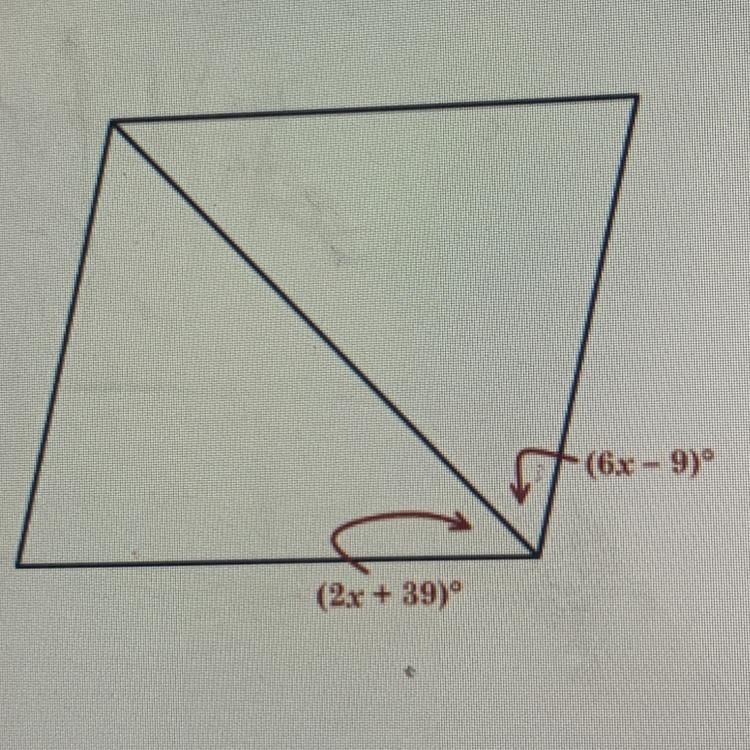 For which value of x is the figure a rhombus? A. X=6 B. X= 7.5 C. X=12 D. X=18.75-example-1