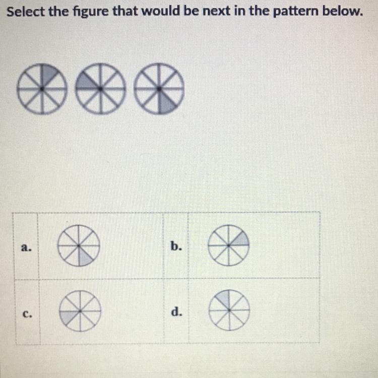 Select the figure that would be next in the pattern below.-example-1