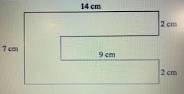 Identify the area of the composite shape. 71 cm squared 98 cm squared 34 cm squared-example-1