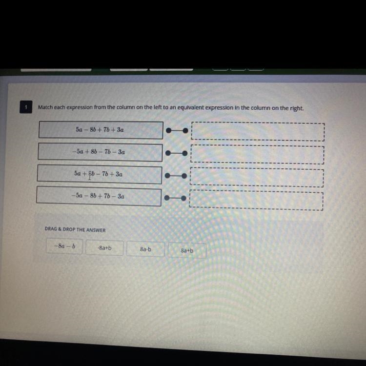 Math Problem Below. Match Each Expression from the column on the left to an equivalent-example-1