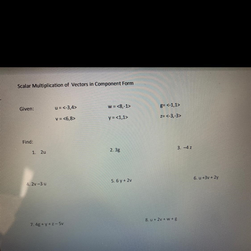 HELP!! Scaler multiplication of vectors in component form-example-1