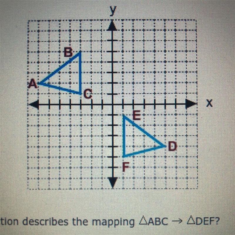 Which glide reflection describes the mapping ABC→DEF? A) (x, y) → (X, Y - 6) and reflected-example-1