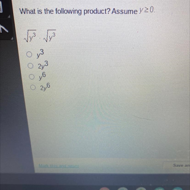 What is the following product? assume y > 0 sqrty^3 • sqrty^3-example-1