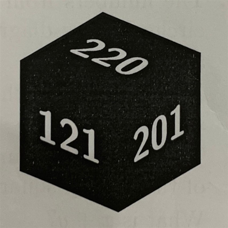 26. Using only digits 0, 1 and 2, this cube has a different number on each face. Numbers-example-1