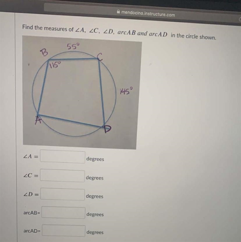 Find the measures of-example-1