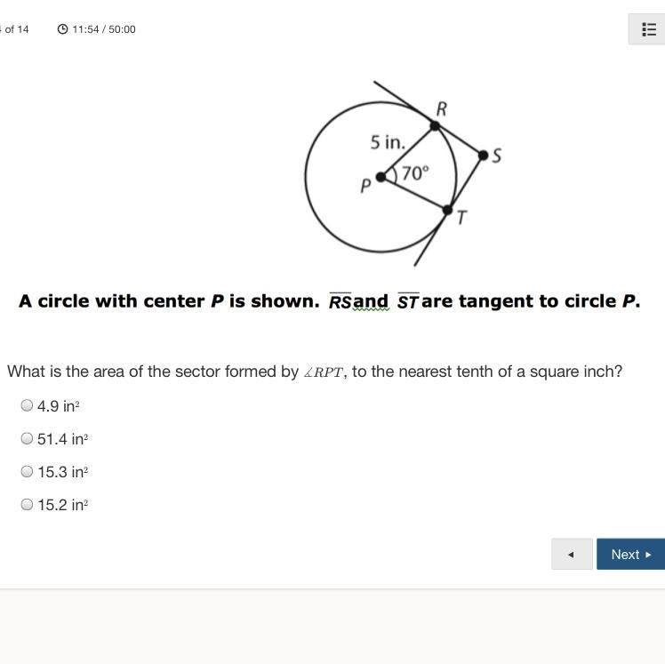 HELP PLS! with center P is shown. RSand overline ST tangent to circle P. What is the-example-1