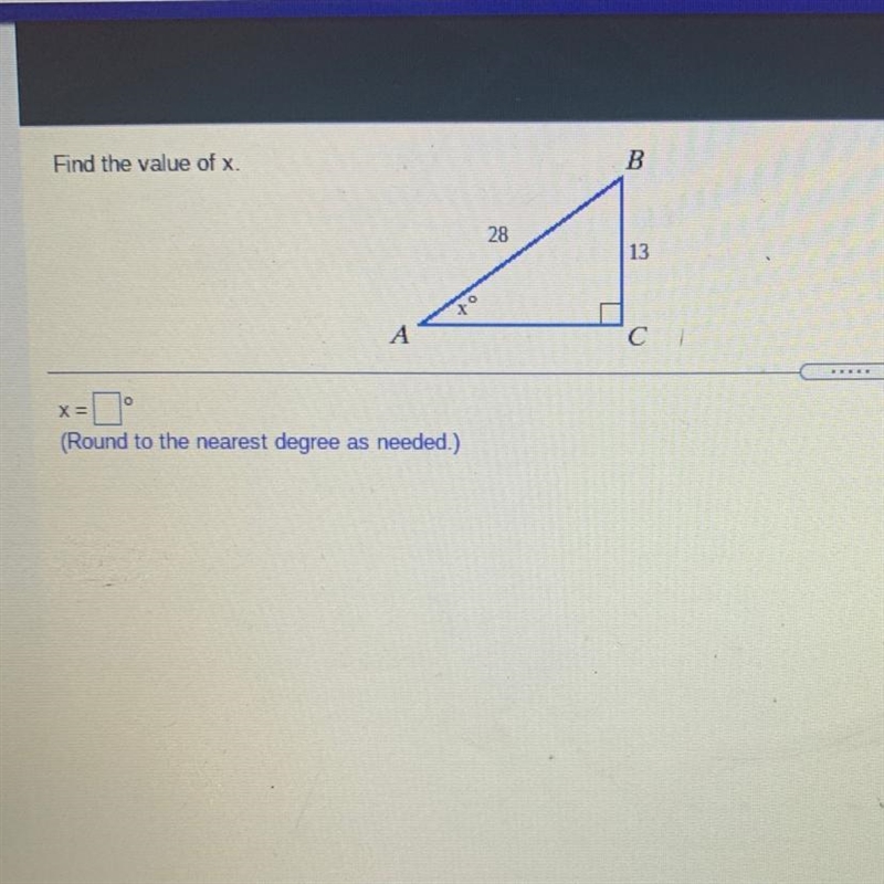 Find the value of x. (Round to the nearest tenth as needed.)-example-1