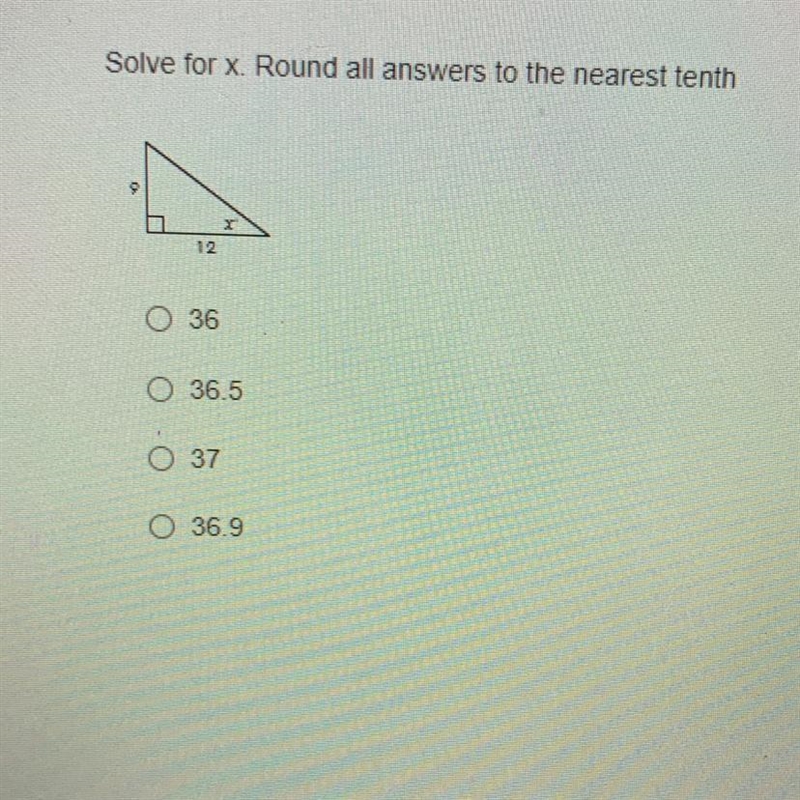 Solve for x. Round all answers to the nearest tenth Please help-example-1