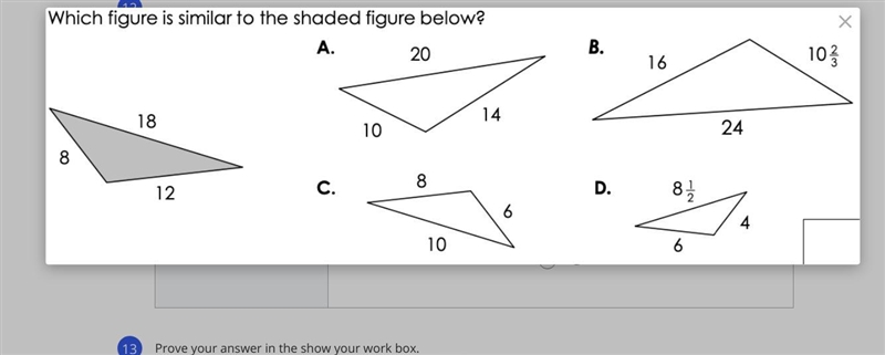 Omg Pls help Which figure is similar to the shaded one-example-1