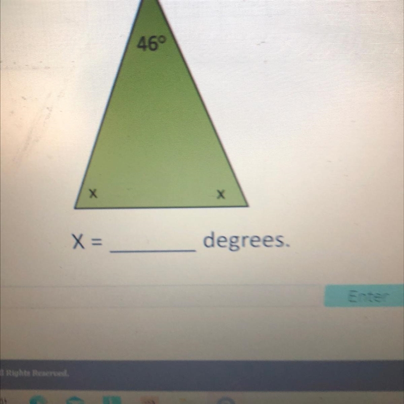 46° X Х X = degrees.-example-1