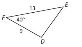 Can the measurement from △DEF be determined using only the Law of Cosines? State whether-example-1