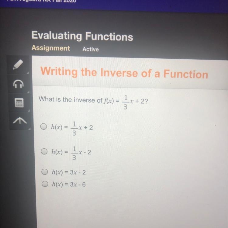 Guys please help! For Edge 2021 Writing the Inverse of a Function What is the inverse-example-1