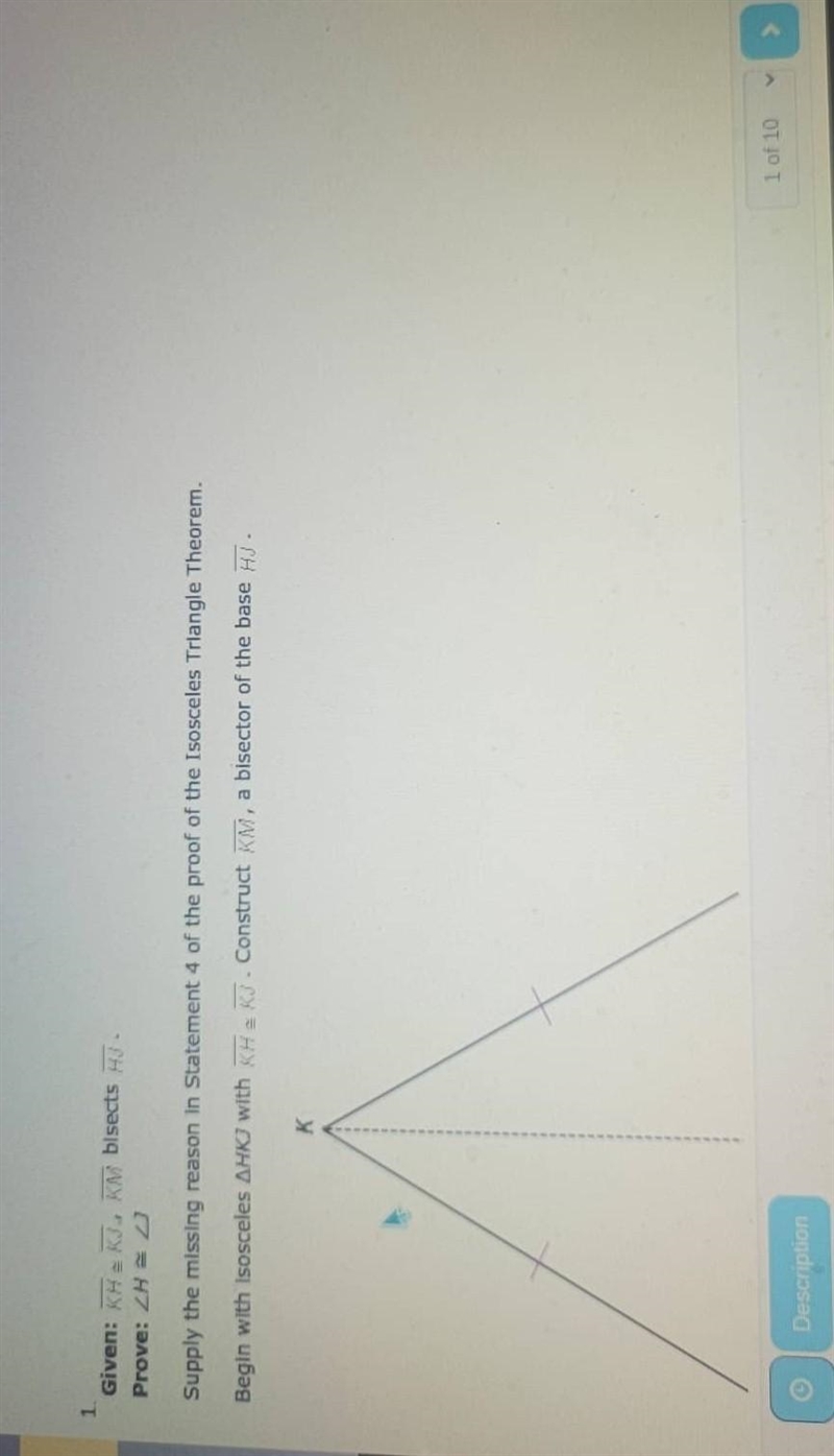 Please help ,, supply the missing reason in statement 4 of the proof of the isosceles-example-1