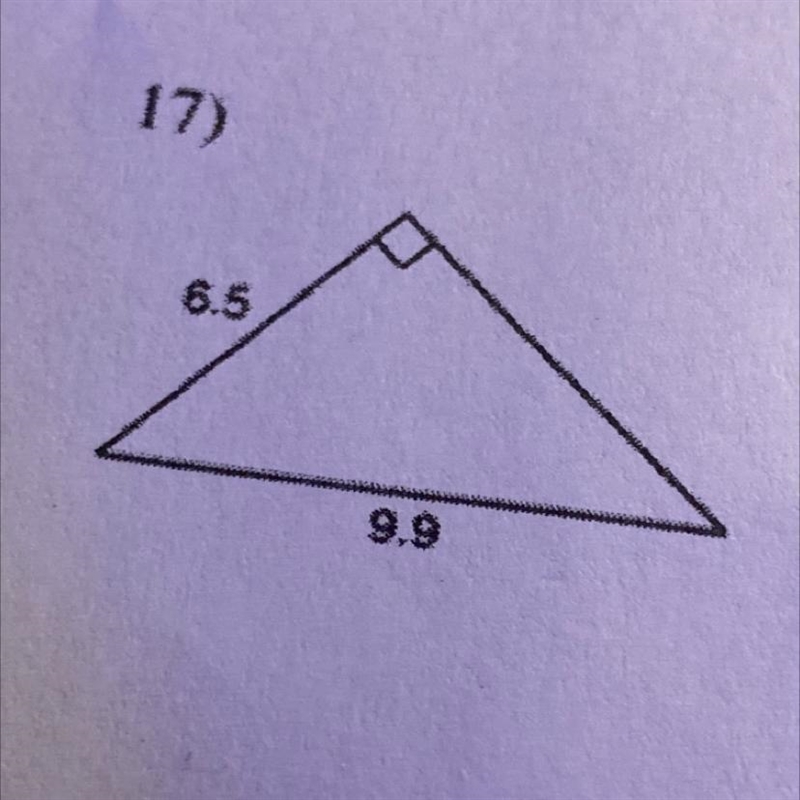 (Pythagorean theorem) find the missing side length. Round to the nearest hundredth-example-1