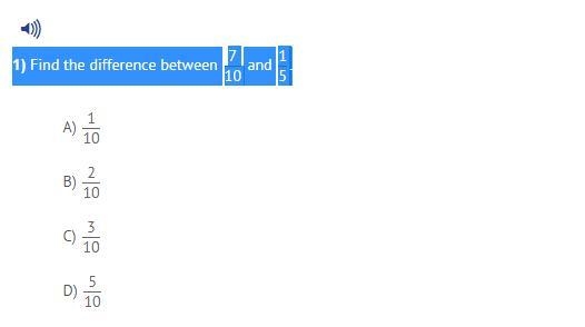 Find the difference between 7/10 and 1/5-example-1