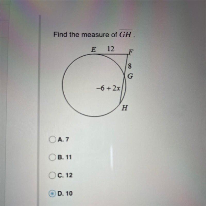 Find the measure of GH.-example-1