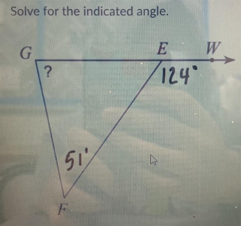 Which answer choice is it??? A 174 degrees B 73 degrees C 56 degrees D 129 degrees-example-1