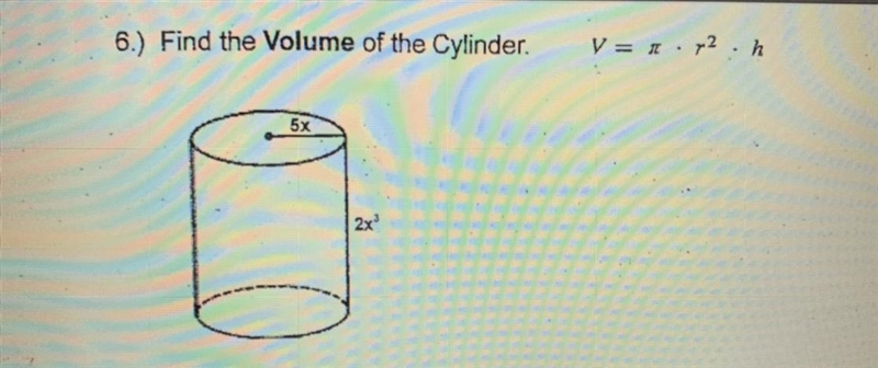 Find the volume of the cylinder-example-1