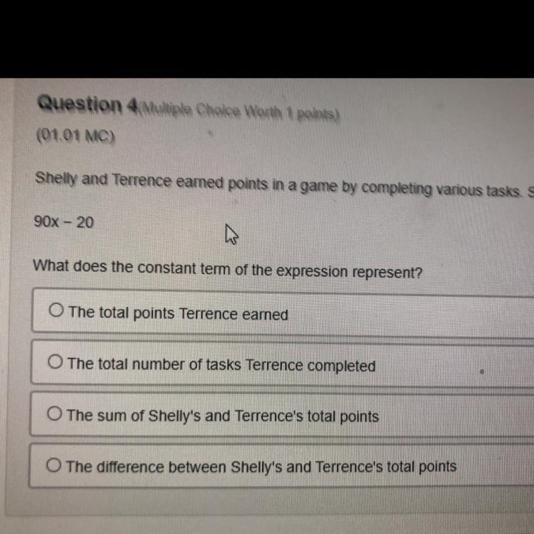 Shelly and Terrence earned points in a game by come playing various tasks. Shelly-example-1