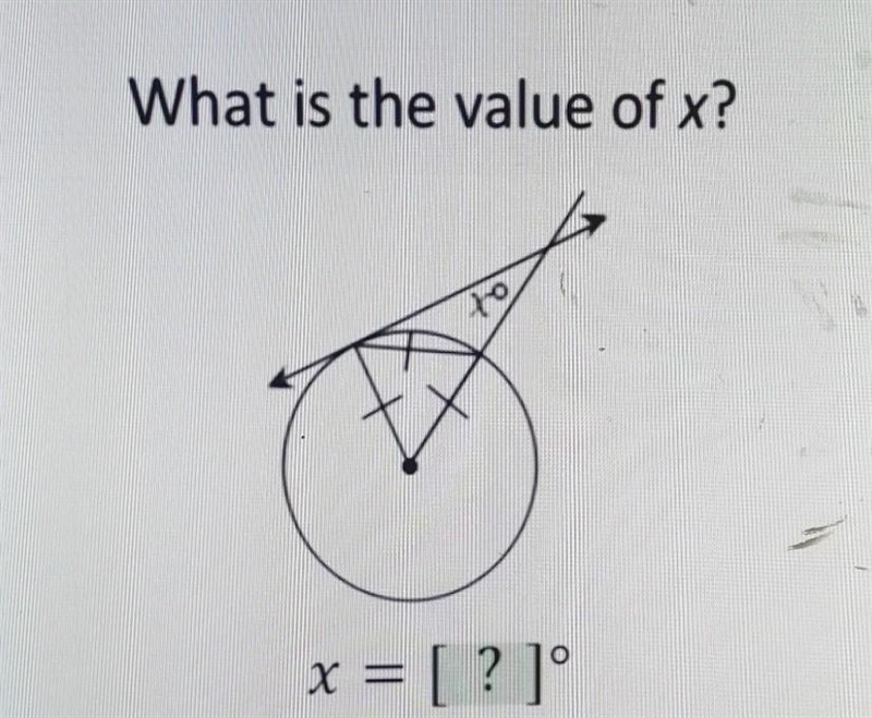 What is the value of x in a circle​-example-1