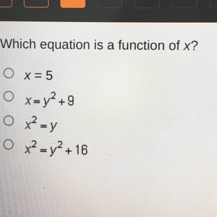 Which equation is a function of x?-example-1