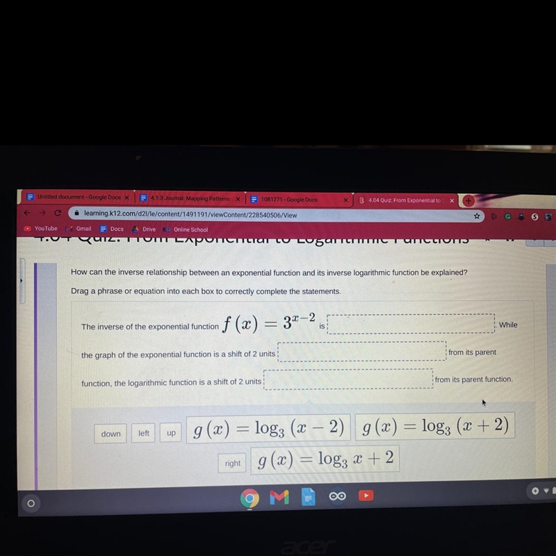 Please help I’m so stuck. How can the inverse relationship between an exponential-example-1