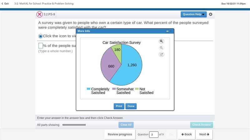 A survey was given to people who own a certain type of car. What percent of the people-example-1