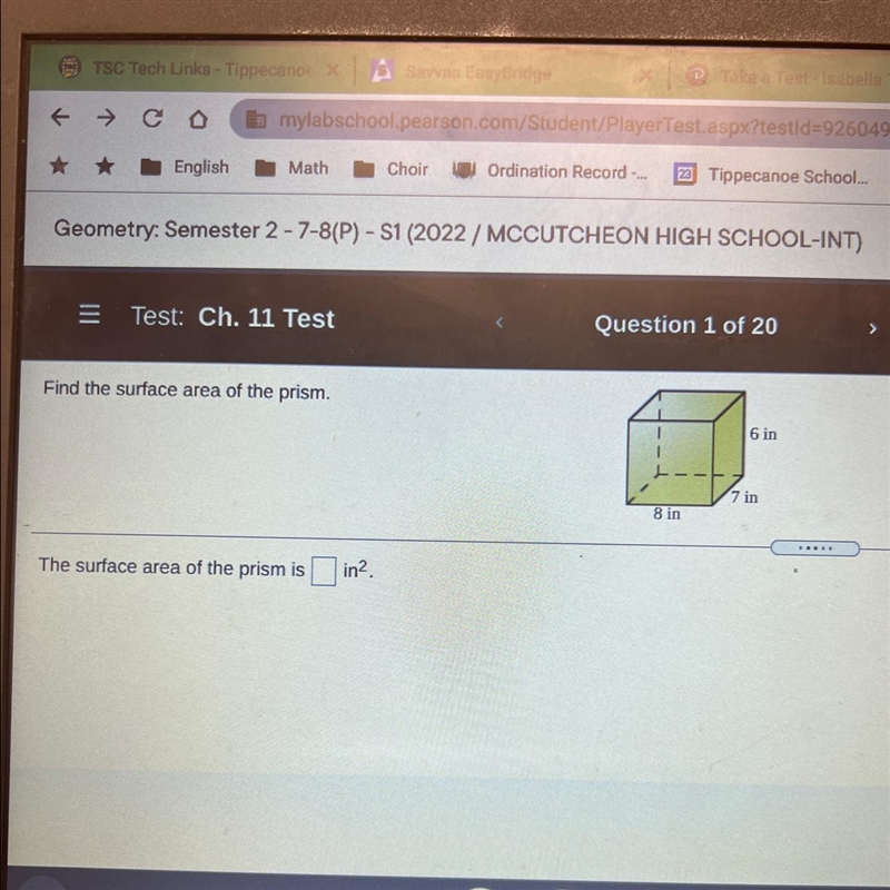 This question: 1p Find the surface area of the prism.-example-1