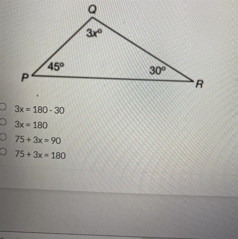 What equation could you solve to find the value of x in this diagram?-example-1