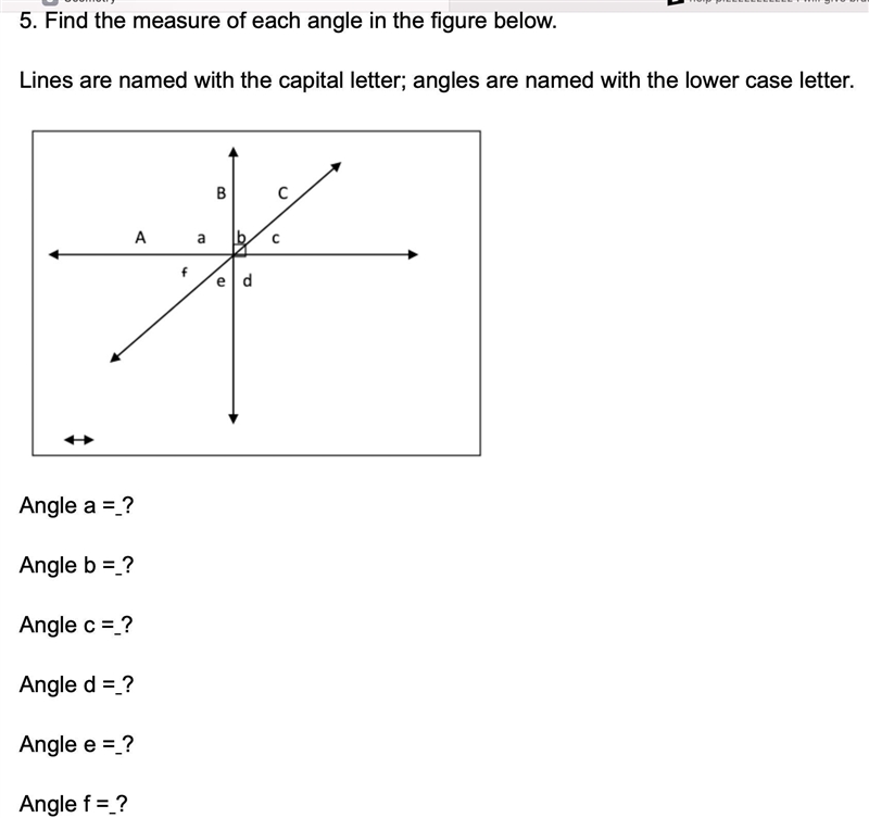 Please help me Find the measure of each angle in the figure below.-example-1