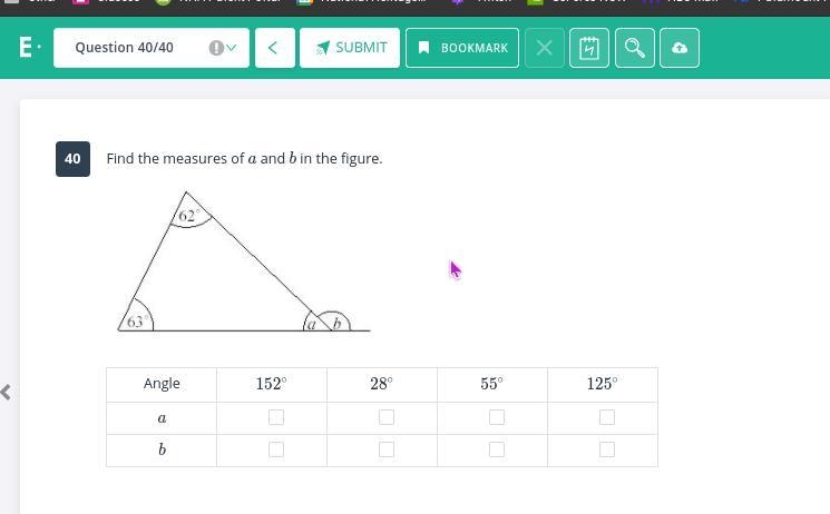 MY LAST QUESTION PLEASE HELP Find the measures of a and b in the figure.-example-1