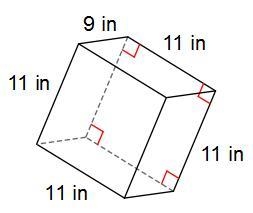 Find the total surface area. Answer Options: A. 422 in² B. 517 in² C. 554 in² D. 638 in-example-1