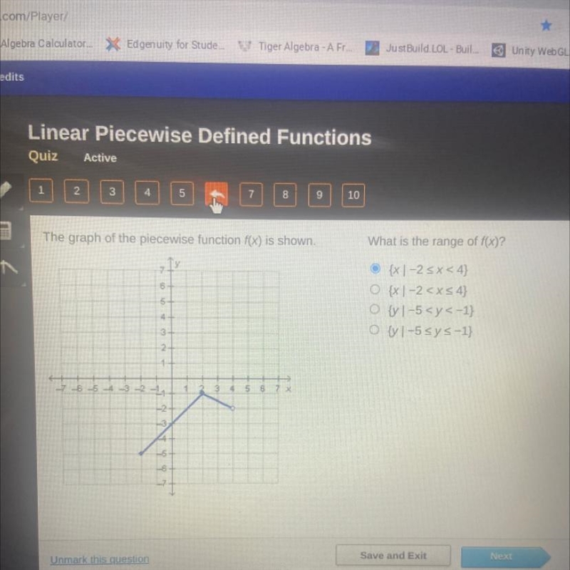 The graph of the piecewise function f(x) is shown. 1 f(x)-example-1