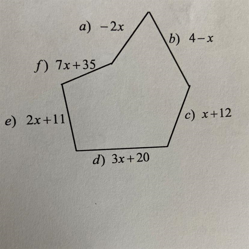 If the perimeter of the polygon below is 52 ft, solve for x, and identify the length-example-1