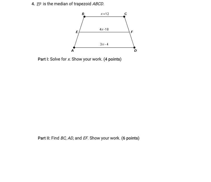 Ef is the median of trapezoid abcd (please explain the answer im so confused lol)-example-1