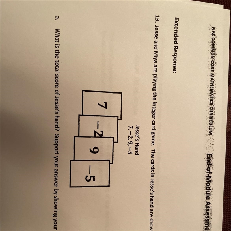 7+ (-2)+9+(-5) What is the toatal I need show work due at 11-example-1