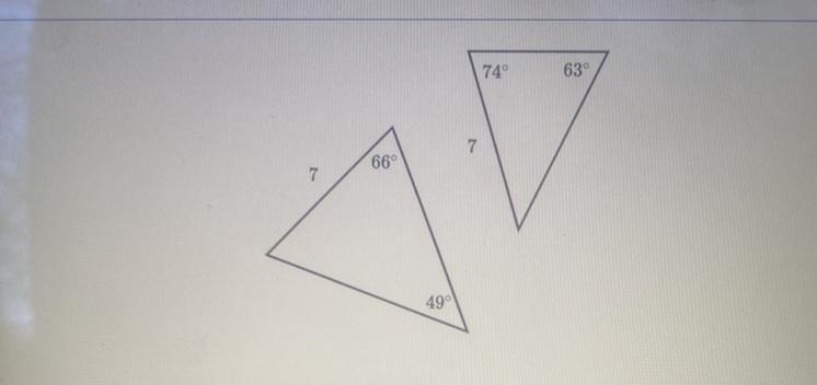 Are the triangles congruent ? Please answer correctly !!!!!!!!!!!!!! Will mark Brianliest-example-1