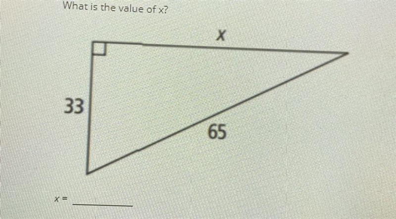 What is the value of x? 33 65 C=?-example-1