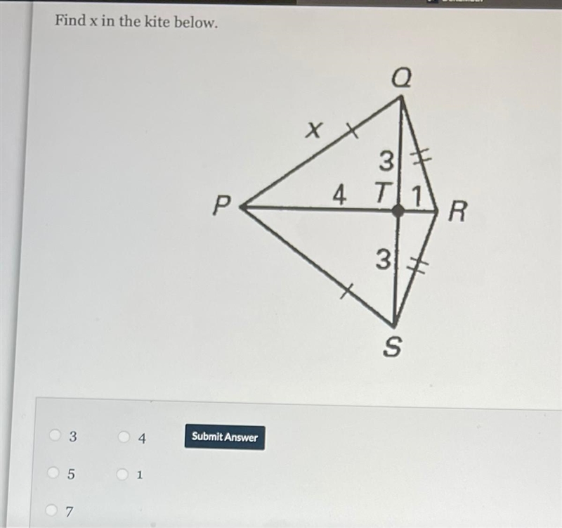 Find x in the kite below-example-1