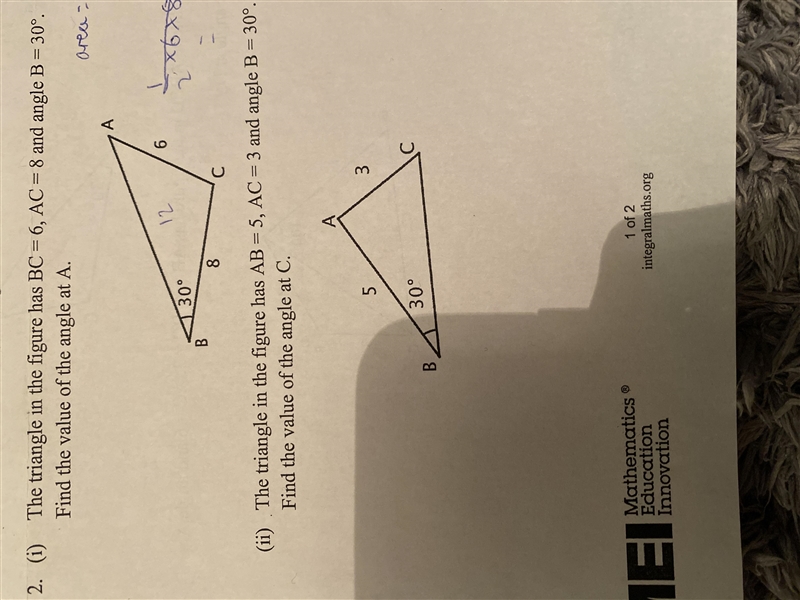 Please help. Sine and Cosine rules-example-1