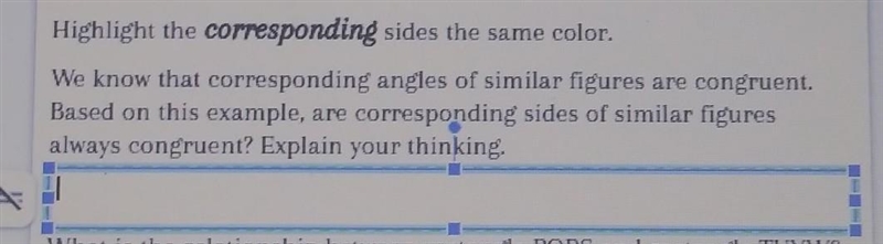 We know that corresponding angles of similar figures are congruent. Based on this-example-1