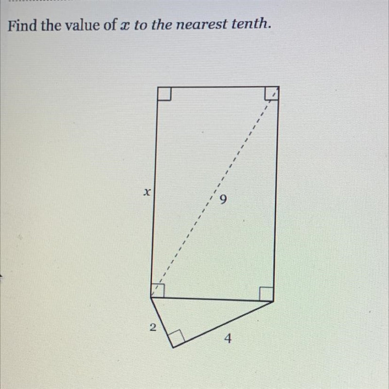 Find the value of x to the nearest tenth X= PLS HELP-example-1