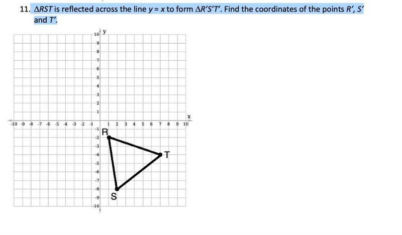 WOULD A KIND S0UL PLEASE HELP ME OUT???!!!!!!!!!!!! triangle RST is reflected across-example-1