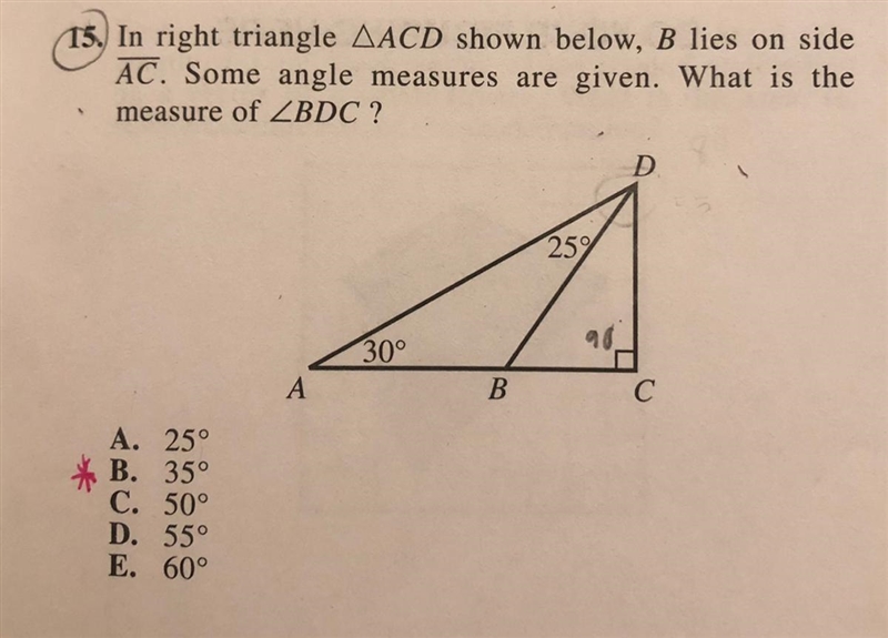 The answer is 35 degrees, but I am unsure of the process in order to get to that answer-example-1