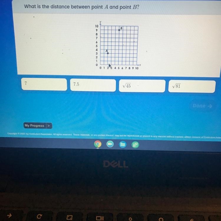 What is the distance between point A and point B?-example-1