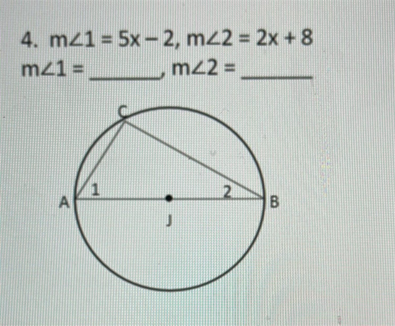 Find the measure of each numbered angle for each figure-example-1