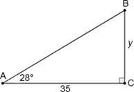 Find the value of y. Question 18 options: A) 9.850 B) 18.610 C) 65.825 D) 124.365-example-1