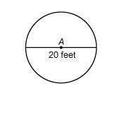 What is the exact circumference of the circle? A 10π ft B 20π ft C 40π ft D 60π ft-example-1